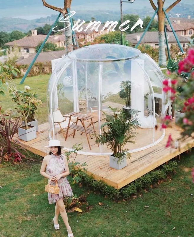 3m Clear Bubble Tents Restaurant Outdoor Transparent Bubble Dome With LED Light