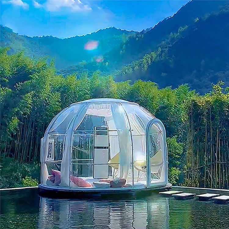 Non Toxic Material 6m Geodesic Dome Anti Rainstorm Portable Bubble Tent