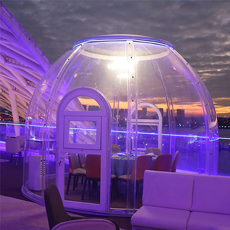Luxury Party Bubble Tent UV Coating With Blackout Fabric Curtain