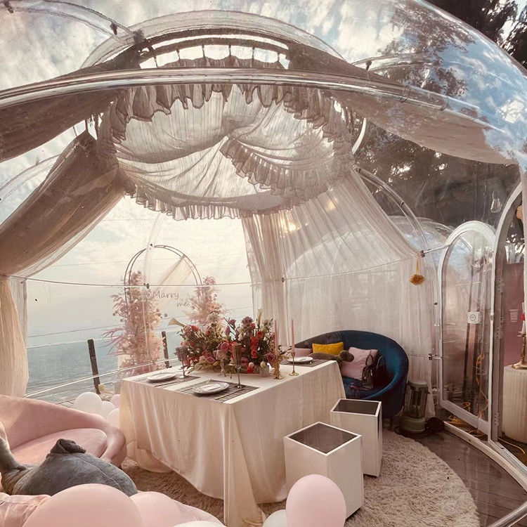 Prefabricated Dome House Geodesic Sunroom with Curtains Dome Homes