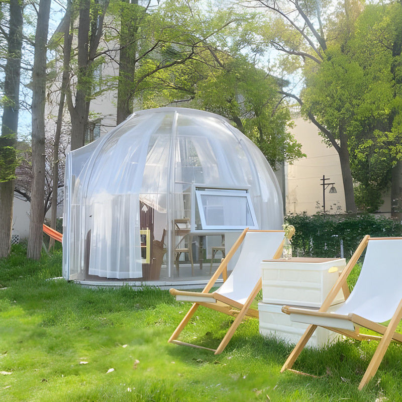 PC Clear Transparent Dome Tents Sunshade Dome Tents With LED Light