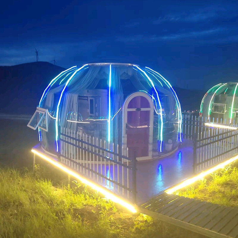 3m X 2.3m Igloo Bubble Tent Polycarbonate Dome House With Wooden Carton Package