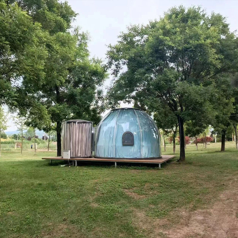3m X 2.3m Igloo Bubble Tent Polycarbonate Dome House With Wooden Carton Package