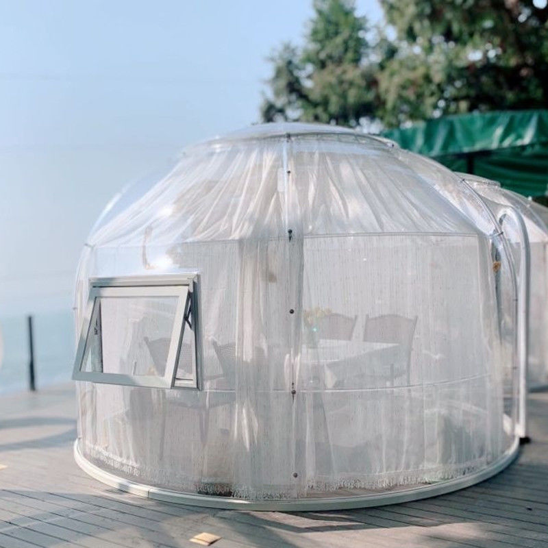 Transparent PC Dome House Aluminium Glamping Bubble Tent For Outdoor Camping