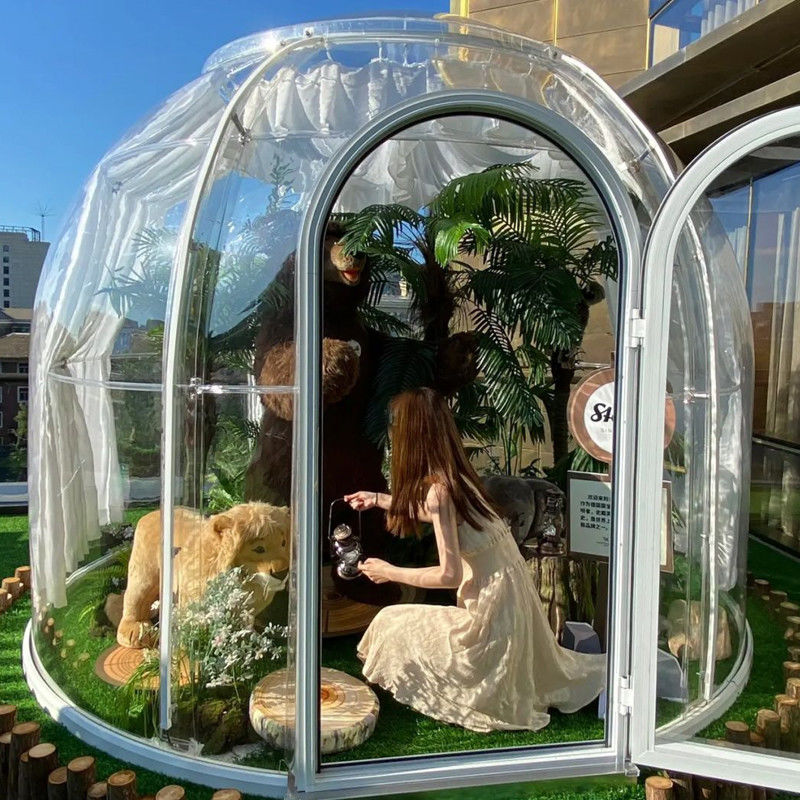 Park PC Clear Igloo Dome Tent 6m Geodesic Dome For Outdoor Camping