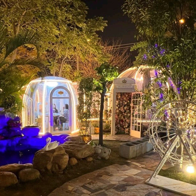 6m Geodesic PC Clear Dome UV Resistance 99.9% Dome House For Party And Events