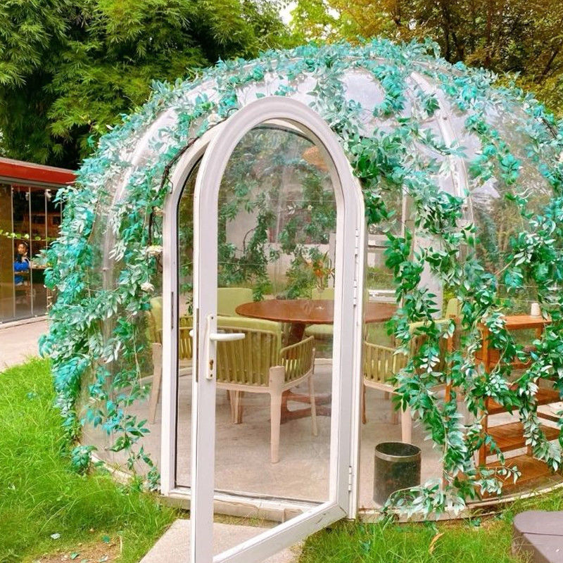 6m Geodesic PC Dome House With 3.3m Height PC Aluminum UV Resistance ≥99.9%