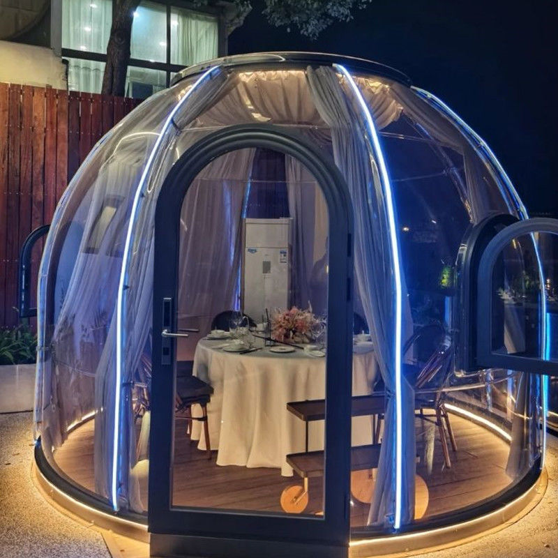 PC Aluminium Material Bubble Tent House 2.8m Height Dome Tent For Outdoor Camping