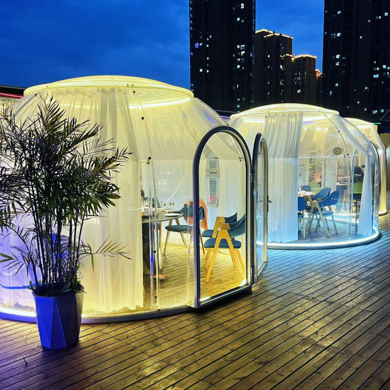 PC Aluminium Material Bubble Tent House 2.8m Height Dome Tent For Outdoor Camping